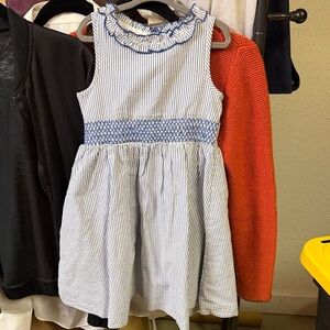 Janie and Jack Blue and White Striped Dress